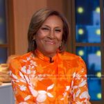 Robin’s orange floral blouse on Good Morning America