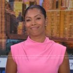 Shirleen’s pink ruched dress on Good Morning America