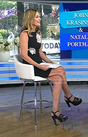 Savannah's black platform sandals on Today
