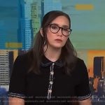 Savannah's black contrast trim polo top on NBC News Daily