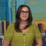 Savannah’s green short sleeve cardigan on NBC News Daily