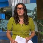 Savannah’s green short sleeve cardigan on NBC News Daily