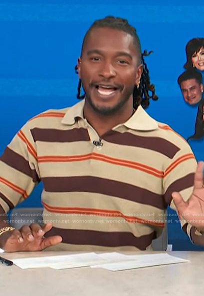 Scott's striped polo on Access Hollywood