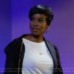 Shamea’s white DG embellished logo tee on The Real Housewives of Atlanta