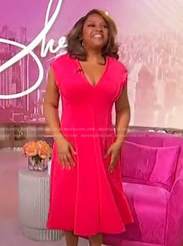 Sherri’s pink v-neck dress on Sherri
