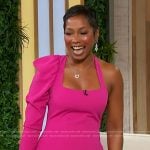 Sheryl Grant’s pink one sleeve dress on Sherri