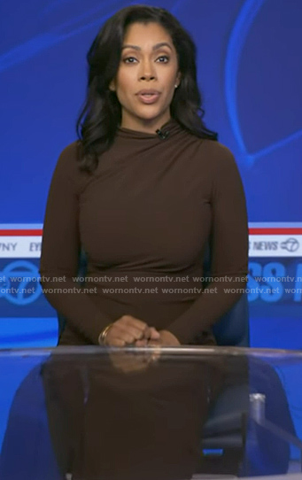 Shirleen's brown ruched dress on Good Morning America