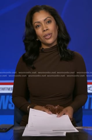Shirleen's brown ruched dress on Good Morning America