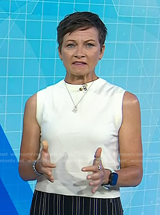 Stephanie's white sleeveless knit top on Today