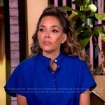 Sunny’s blue tie waist dress on The View
