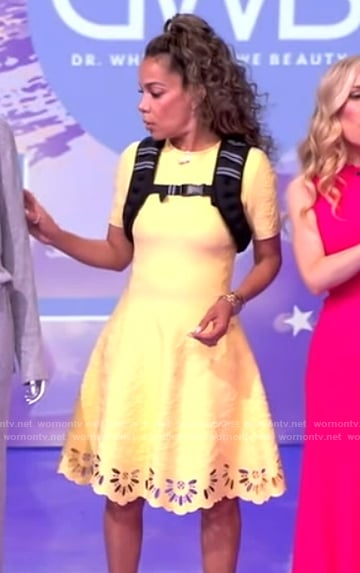 Sunny’s yellow eyelet mini dress on The View