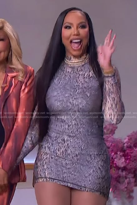 Tamar Braxton’s metallic mini dress on The Jennifer Hudson Show