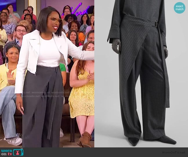 The Frankie Shop Belton Wool Blend Wrap Trousers worn by Jennifer Hudson on The Jennifer Hudson Show