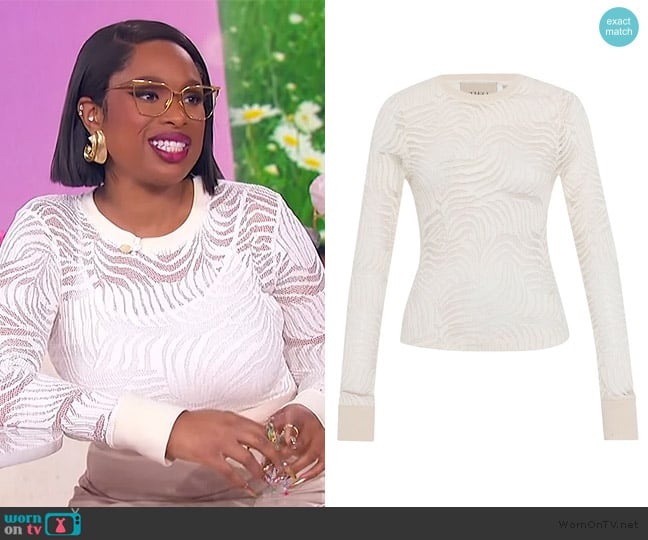 Theo The Label Artemis Fern Lace Top worn by Jennifer Hudson on The Jennifer Hudson Show