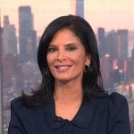 Darlene’s navy tie neck knit dress on Today