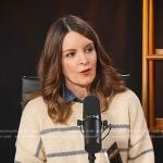 Tina Fey’s cream striped knit sweater on Today