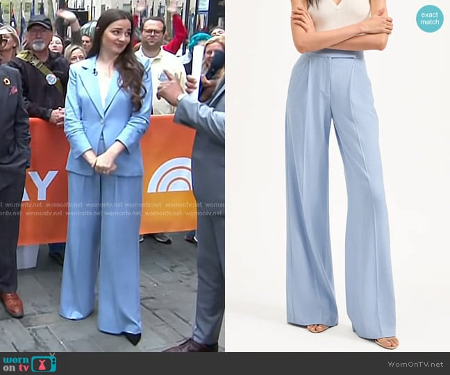 Veronica Beard Marbeau Wide-Leg Pant in Bluebell worn by Charlotte Triggs on Today