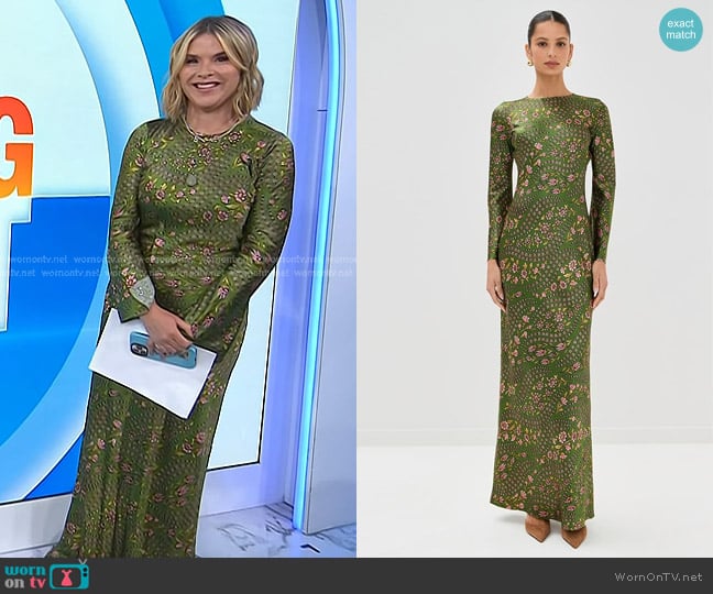 Veronica Beard Gemma Dress in Lemongrass Multi worn by Jenna Bush Hager on Today