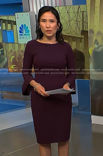 Vicky’s purple bell sleeve dress on NBC News Daily