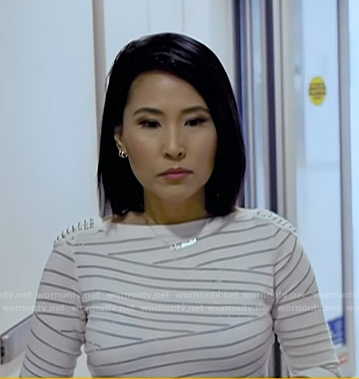 Vicky's white striped sweater on Today