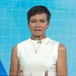 Stephanie’s white sleeveless knit top on Today