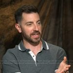 Will’s gray contrast polo shirt on E! News