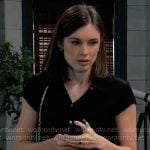 Willow’s black cap-sleeve shirt on General Hospital