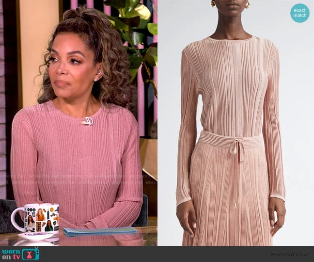 Zimmermann Lucky Metallic Rib Sweater worn by Sunny Hostin on The View