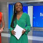 Zinhle’s green wrap midi dress on NBC News Daily