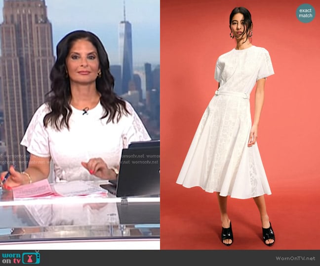 3.1 Phillip Lim x RTR Bonded Lace Midi Dress worn by Darlene Rodriguez on Today