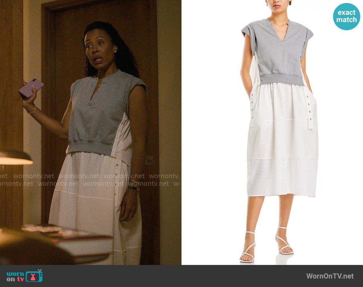 3.1 Phillip Lim Rolled Sleeve Sweatshirt Cotton Dress worn by Dawn Edwards (Karen Pittman) on Forever