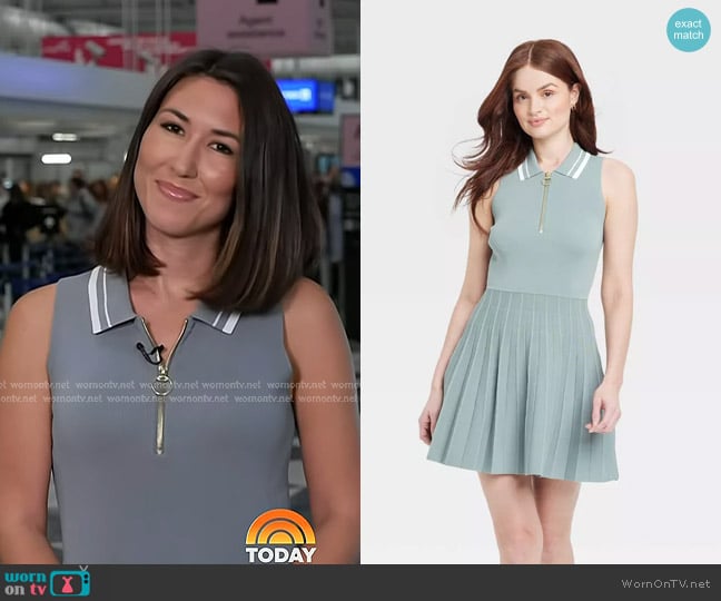 A New Day Tennis Tank Sweater Dress in Teal worn by Marissa Parra on Today