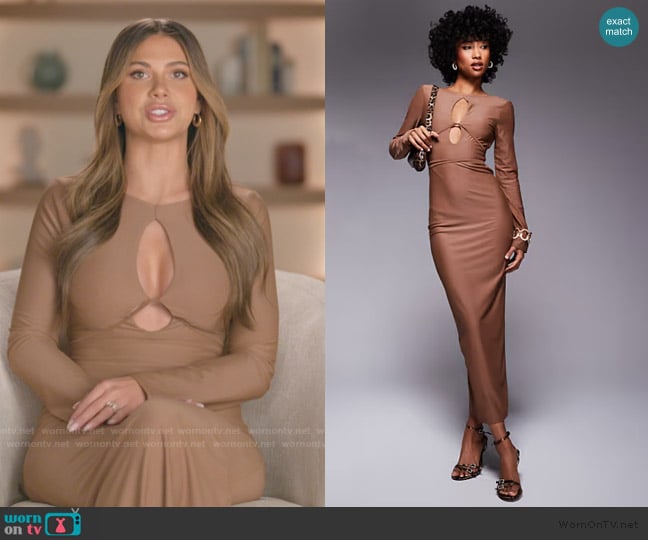 ASOS Sculpting jersey long sleeve maxi dress worn by Demi Engemann on The Secret Lives of Mormon Wives