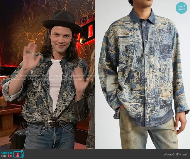 Acne Studios Setar Trompe l'Oeil Linen Button-Up Shirt worn by James Bay on The Voice