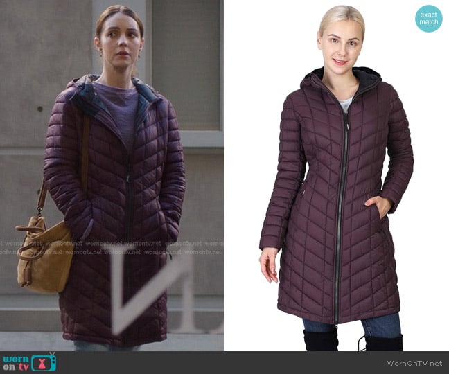 Outdoor Ventures Maryan Hooded Ultra Lightweight Puffer Coat worn by Jules Millin (Adelaide Kane) on Greys Anatomy