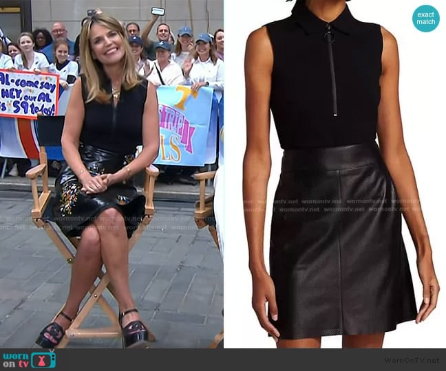 Akris Punto Sleeveless Front Zip Polo Shirt worn by Savannah Guthrie on Today