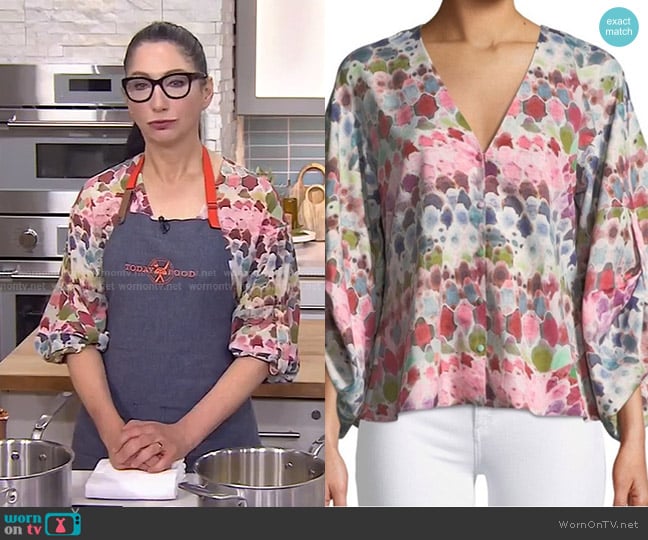 Alexis Charlie Silk Printed Blouse worn by Gesine Bullock-Prado on Today