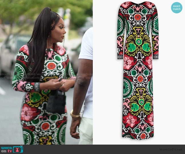 Alice + Olivia Delora Maxi Dress worn by Angela Oakley on The Real Housewives of Atlanta