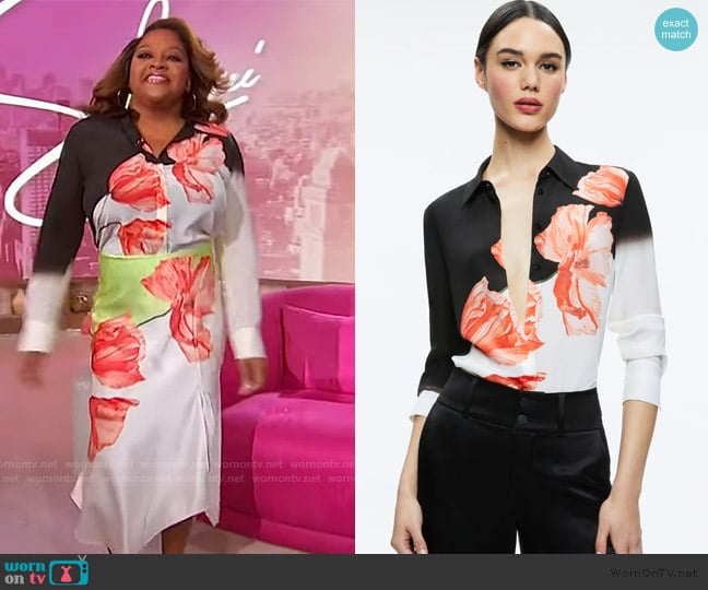 Alice + Olivia Brady Silk Blouse worn by Sherri Shepherd on Sherri