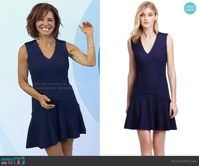 Ann Taylor Sleeveless Wool Flounce Dress worn by Stephanie Ruhle on Today