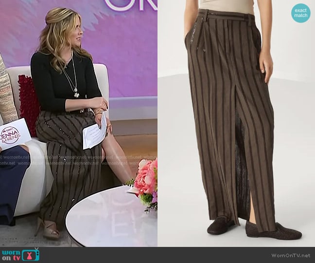 Jenna’s brown sequined stripe skirt on Today