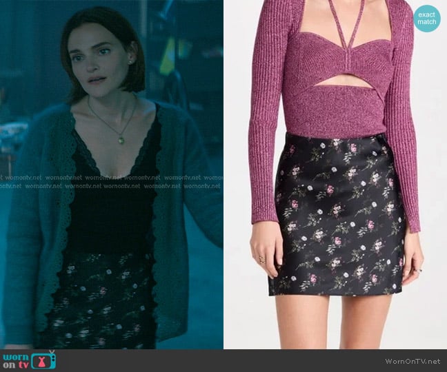 Cami NYC Aviva Mini Skirt in Evening Bouquet worn by Bronte (Madeline Brewer) on You