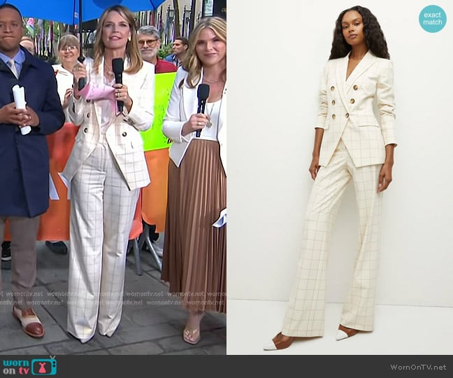 Veronica Beard Charleston Dickey Jacket and Tonelli Pants worn by Savannah Guthrie on Today