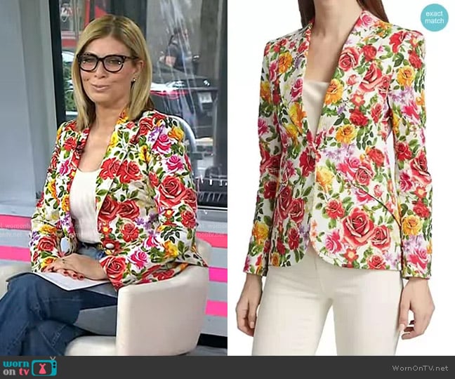 L'Agence Chamberlain Floral Blazer worn by Jill Martin on Today