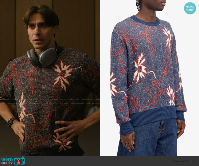 Corridor Lyon Floral Knit Jumper worn by Tobias Bell (Gideon Glick) on Etoile