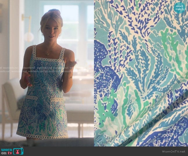 Lilly Pulitzer Custom Made with Let'S Cha Cha Fabric worn by Simone DeWitt (Milly Alcock) on Sirens