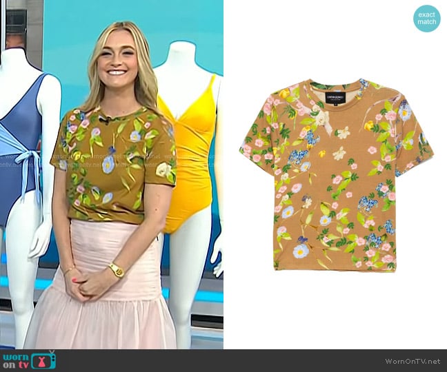 Cynthia Rowley Everyday T-shirt in Beige worn by Jasmine Snow on Today