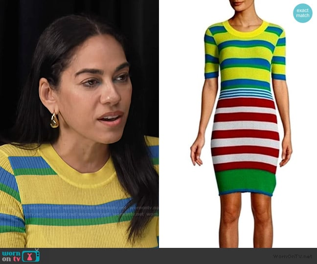 Diane von Furstenberg Multi Color Sweater Dress worn by Sharon Carpenter on E! News
