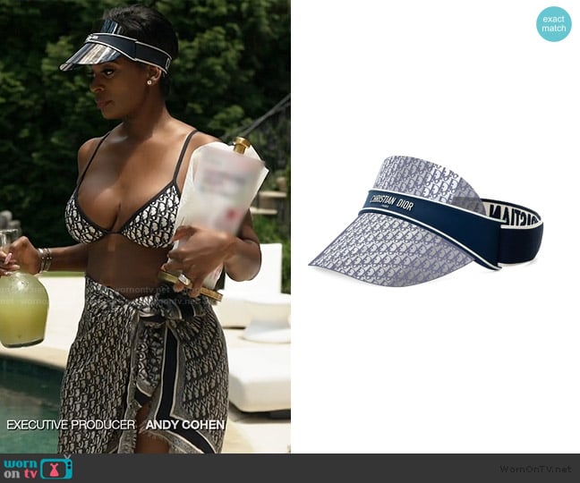 Christian Dior DiorClub V1U DiorOblique Visor worn by Shamea Morton Mwangi on The Real Housewives of Atlanta
