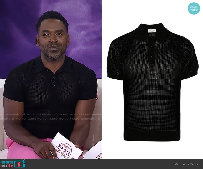 Dries Van Noten Pointelle-Knit Polo Shirt worn by Justin Sylvester on Today
